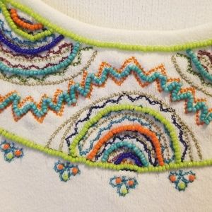 Embroidered Trim Loose Knit Top main image 0